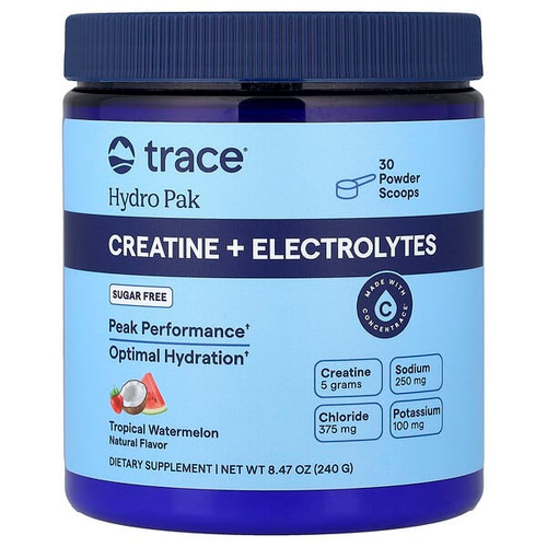 <img alt="Trace, Hydro Pak, Creatine + Electrolytes, Tropical Watermelon, 8.47 oz (240 g)" title="Trace, Hydro Pak, Creatine + Electrolytes, Tropical Watermelon, 8.47 oz (240 g),810201740090"