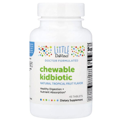 <img alt="Little DaVinci, Chewable Kidbiotic, Natural Tropical Fruit, 45 Tablets" title="Little DaVinci, Chewable Kidbiotic, Natural Tropical Fruit, 45 Tablets,026664016744"