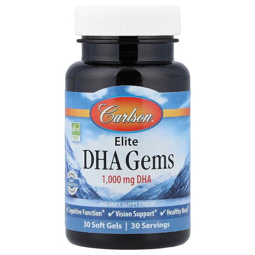 <img alt="Carlson, Elite DHA Gems, 1,000 mg, 30 Soft Gels" title="Carlson, Elite DHA Gems, 1,000 mg, 30 Soft Gels,088395169007"