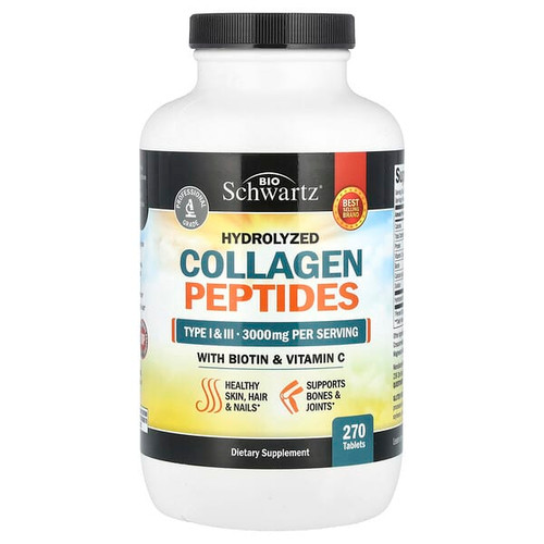 <img alt="BioSchwartz, Hydrolyzed Collagen Peptides with Biotin and Vitamin C, 270 Tablets" title="BioSchwartz, Hydrolyzed Collagen Peptides with Biotin and Vitamin C, 270 Tablets,810056431648"