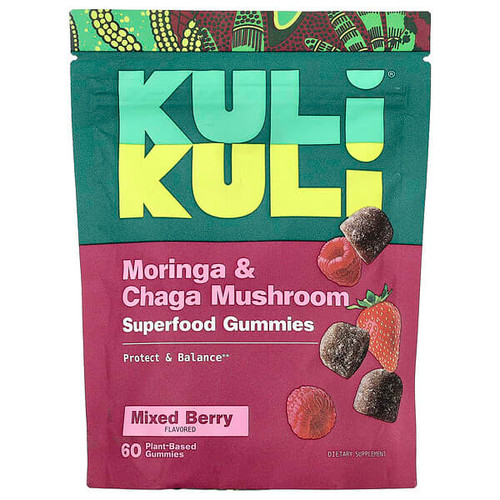 <img alt="Kuli Kuli, Superfood Gummies, Moringa & Chaga Mushroom, Mixed Berry, 60 Plant-Based Gummies" title="Kuli Kuli, Superfood Gummies, Moringa & Chaga Mushroom, Mixed Berry, 60 Plant-Based Gummies,850030552136"