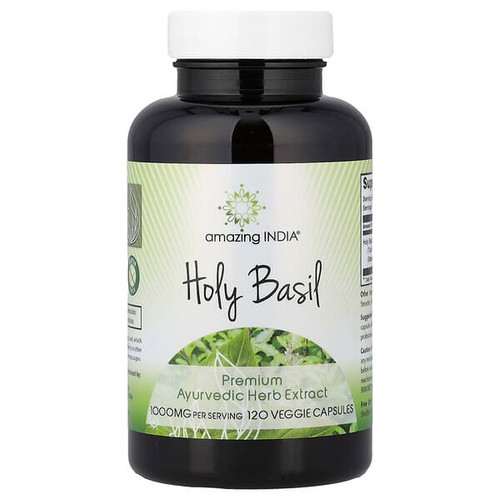 <img alt="Amazing India, Holy Basil, 120 Veggie Capsules (500 mg per Capsule)" title="Amazing India, Holy Basil, 120 Veggie Capsules (500 mg per Capsule),819209024812"