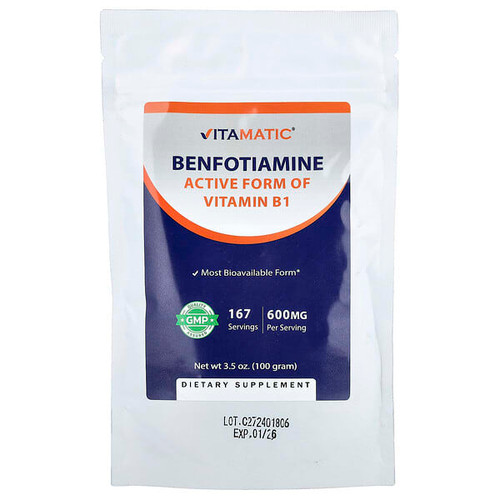 <img alt="Vitamatic, Benfotiamine, 3.5 oz (100 g)" title="Vitamatic, Benfotiamine, 3.5 oz (100 g),810078474166"