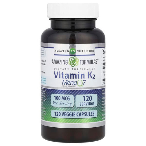 <img alt="Amazing Nutrition, Amazing Formulas, Vitamin K2, 100 mcg, 120 Veggie Capsules" title="Amazing Nutrition, Amazing Formulas, Vitamin K2, 100 mcg, 120 Veggie Capsules,810180021289"