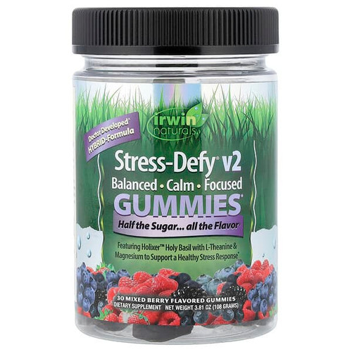 <img alt="Irwin Naturals, Stress-Defy v2 Gummies, Mixed Berry, 30 Gummies" title="Irwin Naturals, Stress-Defy v2 Gummies, Mixed Berry, 30 Gummies,840081413487"
