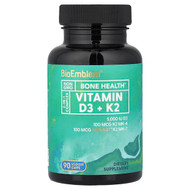 <img alt="BioEmblem, Vitamin D3 + K2, 90 Veggie Caps" title="BioEmblem, Vitamin D3 + K2, 90 Veggie Caps,810163820083"