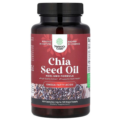 <img alt="Natures Craft, Chia Seed Oil, 500 mg, 120 Capsules" title="Natures Craft, Chia Seed Oil, 500 mg, 120 Capsules,850034386812"