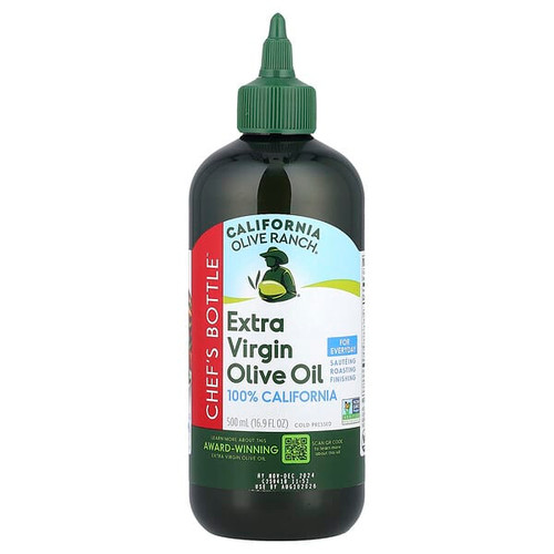 <img alt="California Olive Ranch, Chefs Bottle, Extra Virgin Olive Oil, 100% California, 16.9 fl oz (500 ml)" title="California Olive Ranch, Chefs Bottle, Extra Virgin Olive Oil, 100% California, 16.9 fl oz (500 ml),850687110420"