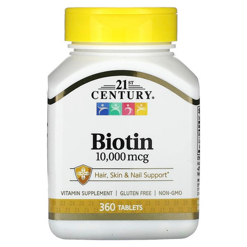 <img alt="21st Century, Biotin, 10,000 mcg, 360 Tablets" title="21st Century, Biotin, 10,000 mcg, 360 Tablets,740985280454"