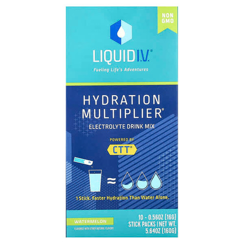 <img alt="Liquid I.V., Hydration Multiplier, Electrolyte Drink Mix, Watermelon, 10 Stick Packs, 0.56 oz (16 g) Each" title="Liquid I.V., Hydration Multiplier, Electrolyte Drink Mix, Watermelon, 10 Stick Packs, 0.56 oz (16 g) Each,850021474010"