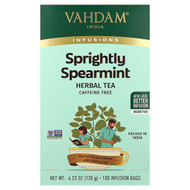 <img alt="VAHDAM India, Infusions, Herbal Tea, Sprightly Spearmint, Caffeine Free, 100 Infusion Bags, 4.23 oz (120 g)" title="VAHDAM India, Infusions, Herbal Tea, Sprightly Spearmint, Caffeine Free, 100 Infusion Bags, 4.23 oz (120 g),810131832742"