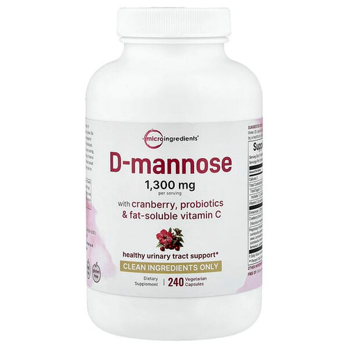 <img alt="Micro Ingredients, D-Mannose With Cranberry, Probiotics & Fat-Soluble Vitamin C, 240 Vegetarian Capsules" title="Micro Ingredients, D-Mannose With Cranberry, Probiotics & Fat-Soluble Vitamin C, 240 Vegetarian Capsules,850069023386"
