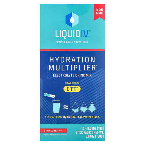 <img alt="Liquid I.V., Hydration Multiplier, Electrolyte Drink Mix, Strawberry, 10 Stick Packs, 0.56 oz (16 g) Each" title="Liquid I.V., Hydration Multiplier, Electrolyte Drink Mix, Strawberry, 10 Stick Packs, 0.56 oz (16 g) Each,850021474003"