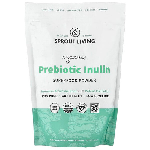<img alt="Sprout Living, Organic Prebiotic Inulin, Superfood Powder, 1 lb (454 g)" title="Sprout Living, Organic Prebiotic Inulin, Superfood Powder, 1 lb (454 g),852457007428"