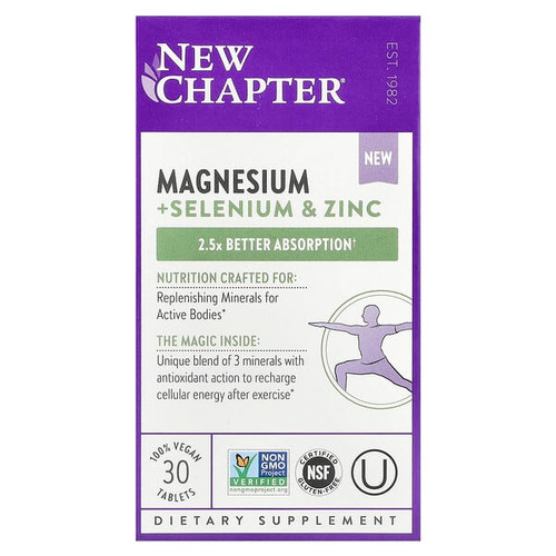 <img alt="New Chapter, Magnesium + Selenium & Zinc, 30 Vegan Tablets" title="New Chapter, Magnesium + Selenium & Zinc, 30 Vegan Tablets,727783904133"