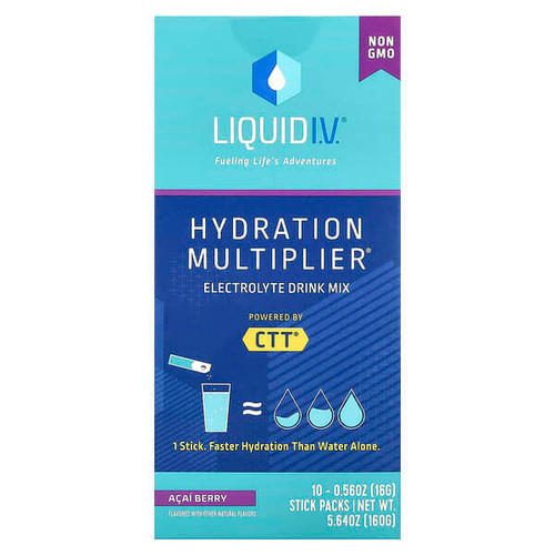 <img alt="Liquid I.V., Hydration Multiplier, Electrolyte Drink Mix, Acai Berry,  10 Stick Packs, 0.56 oz (16 g) Each" title="Liquid I.V., Hydration Multiplier, Electrolyte Drink Mix, Acai Berry,  10 Stick Packs, 0.56 oz (16 g) Each,851741008462"
