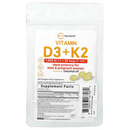 <img alt="Micro Ingredients, Vitamin D3 + K2, 300 Softgels" title="Micro Ingredients, Vitamin D3 + K2, 300 Softgels,850056167284"