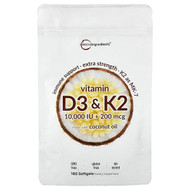 <img alt="Micro Ingredients, Vitamin D3 & K2, 180 Softgels" title="Micro Ingredients, Vitamin D3 & K2, 180 Softgels,850056167444"