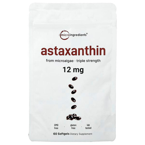 <img alt="Micro Ingredients, Astaxanthin, 12 mg, 60 Softgels" title="Micro Ingredients, Astaxanthin, 12 mg, 60 Softgels,850074438656"