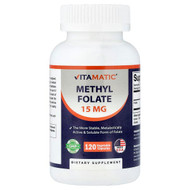 <img alt="Vitamatic, Methyl Folate, 15 mg, 120 Vegetable Capsules" title="Vitamatic, Methyl Folate, 15 mg, 120 Vegetable Capsules,810078471196"