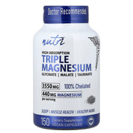 <img alt="Nutri, Triple Magnesium, High Absorption, 150 Vegan Capsules" title="Nutri, Triple Magnesium, High Absorption, 150 Vegan Capsules,810102742902"