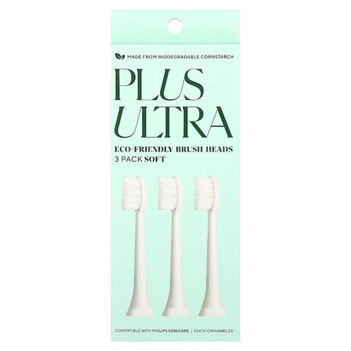 <img alt="Plus Ultra, Eco-Friendly Brush Heads, Soft, 3 Pack" title="Plus Ultra, Eco-Friendly Brush Heads, Soft, 3 Pack,850020837120"
