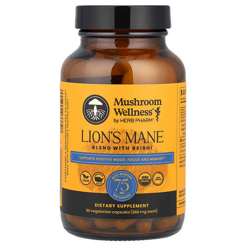 <img alt="Herb Pharm, Mushroom Wellness, Lions Mane Blend With Reishi , 90 Vegetarian Capsules" title="Herb Pharm, Mushroom Wellness, Lions Mane Blend With Reishi , 90 Vegetarian Capsules,090700033798"