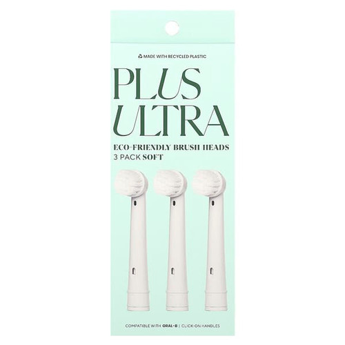 <img alt="Plus Ultra, Eco-Friendly Brush Heads, Soft , 3 Pack" title="Plus Ultra, Eco-Friendly Brush Heads, Soft , 3 Pack,850020837137"