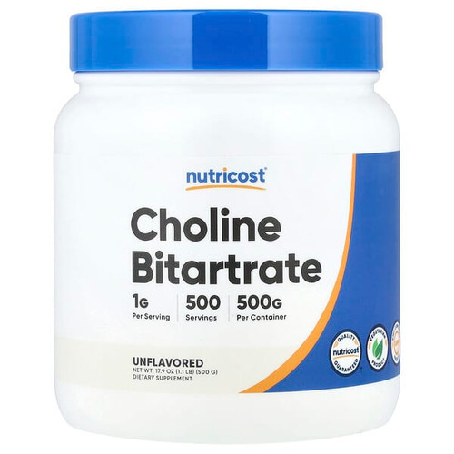 <img alt="Nutricost, Choline Bitartrate, Unflavored, 17.9 oz (500 g)" title="Nutricost, Choline Bitartrate, Unflavored, 17.9 oz (500 g),810139575153"