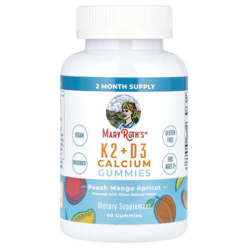 <img alt="MaryRuths, K2 + D3 Calcium Gummies, Peach, Mango and Apricot, 60 Gummies" title="MaryRuths, K2 + D3 Calcium Gummies, Peach, Mango and Apricot, 60 Gummies,856645008051"