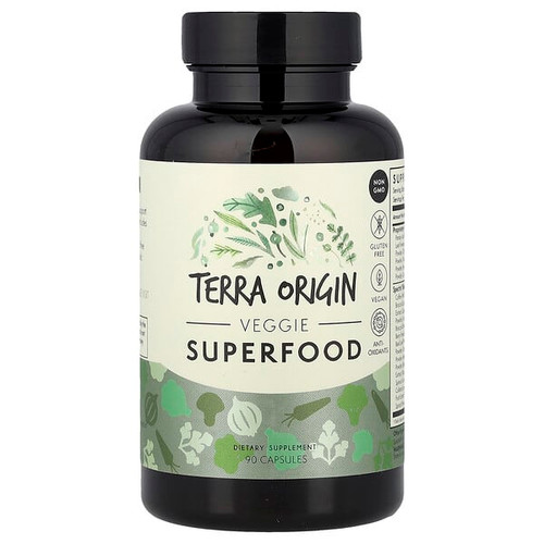 <img alt="Terra Origin, Veggie Superfood, 90 Capsules" title="Terra Origin, Veggie Superfood, 90 Capsules,857668007892"