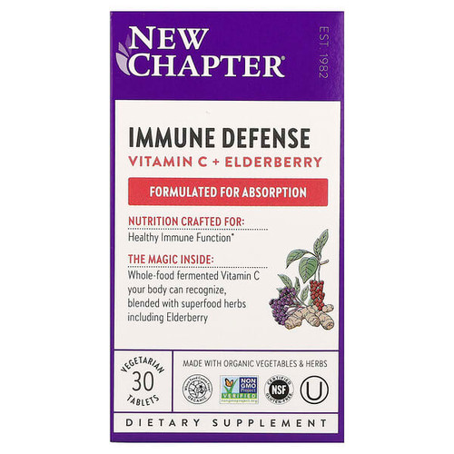 <img alt="New Chapter, Immune Defense, Vitamin C + Elderberry, 30 Vegetarian Tablets" title="New Chapter, Immune Defense, Vitamin C + Elderberry, 30 Vegetarian Tablets,727783903440"