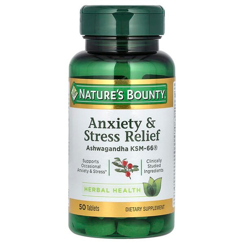<img alt="Natures Bounty, Anxiety & Stress Relief, 50 Tablets" title="Natures Bounty, Anxiety & Stress Relief, 50 Tablets,074312004919"