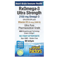 <img alt="Natural Factors, RxOmega-3 Ultra Strength with Vitamin D3, 60 Softgels" title="Natural Factors, RxOmega-3 Ultra Strength with Vitamin D3, 60 Softgels,068958354897"