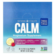 <img alt="Natural Vitality, CALM, Magnesium Supplement Drink Mix, Raspberry-Lemon, 30 Packets, 0.12 oz (3.3 g) Each" title="Natural Vitality, CALM, Magnesium Supplement Drink Mix, Raspberry-Lemon, 30 Packets, 0.12 oz (3.3 g) Each,840230344167"