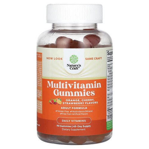<img alt="Natures Craft, Multivitamin Gummies, Orange, Cherry, Strawberry, 90 Gummies" title="Natures Craft, Multivitamin Gummies, Orange, Cherry, Strawberry, 90 Gummies,793611599024"