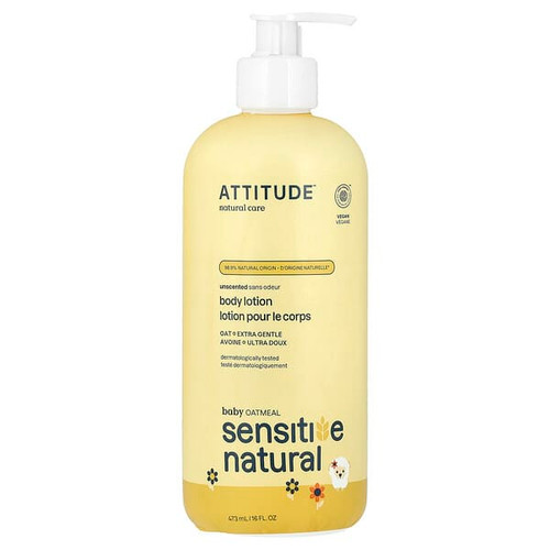<img alt="ATTITUDE, Baby Oatmeal Sensitive Natural, Body Lotion, Unscented, 16 fl oz (473 ml)" title="ATTITUDE, Baby Oatmeal Sensitive Natural, Body Lotion, Unscented, 16 fl oz (473 ml),626232608564"