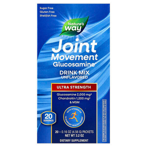 <img alt="Natures Way, Joint Movement Glucosamine, Drink Mix, Ultra Strength, Unflavored, 20 Packets, 0.16 oz (4.56 g) Each" title="Natures Way, Joint Movement Glucosamine, Drink Mix, Ultra Strength, Unflavored, 20 Packets, 0.16 oz (4.56 g) Each,033674151211"