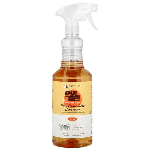 <img alt="Kin+Kind, Pee + Stain + Odor Destroyer, Hardwood + Floor, Citrus, 32 fl oz (946 ml)" title="Kin+Kind, Pee + Stain + Odor Destroyer, Hardwood + Floor, Citrus, 32 fl oz (946 ml),850027253206"