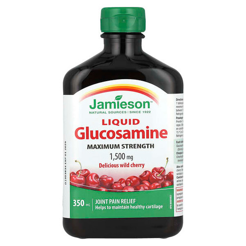 <img alt="Jamieson Vitamins, Liquid Glucosamine, Maximum Strength, Delicious Wild Cherry, 1,500 mg, 350 ml" title="Jamieson Vitamins, Liquid Glucosamine, Maximum Strength, Delicious Wild Cherry, 1,500 mg, 350 ml,064642027252"