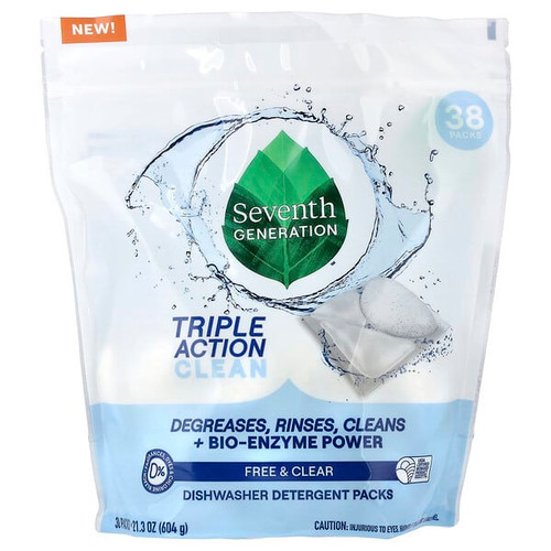 <img alt="Seventh Generation, Dishwasher Detergent Packs, Free & Clear, 36 Packs, 21.3 oz (604 g)" title="Seventh Generation, Dishwasher Detergent Packs, Free & Clear, 36 Packs, 21.3 oz (604 g),732913452903"