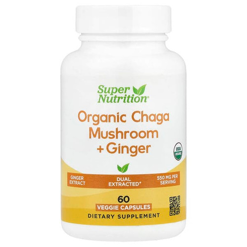 <img alt="Super Nutrition, Organic Chaga Mushroom + Ginger, 60 Veggie Capsules" title="Super Nutrition, Organic Chaga Mushroom + Ginger, 60 Veggie Capsules,898220024766"