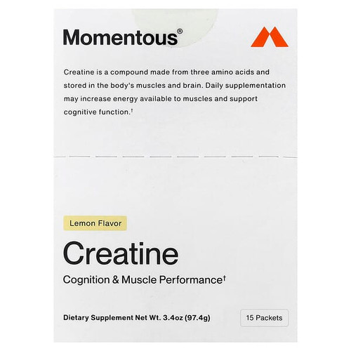<img alt="Momentous, Creatine, Lemon, 15 Packets, 0.23 oz (6.49 g) Each" title="Momentous, Creatine, Lemon, 15 Packets, 0.23 oz (6.49 g) Each,850030796899"