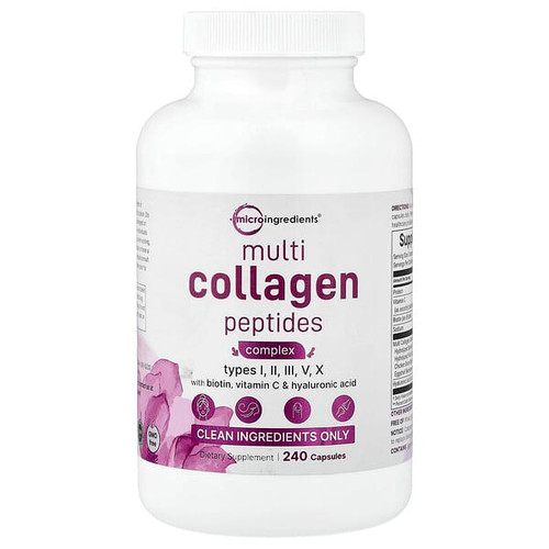 <img alt="Micro Ingredients, Multi-Collagen Peptides Complex With Biotin, Vitamin C & Hyaluronic Acid, 240 capsules" title="Micro Ingredients, Multi-Collagen Peptides Complex With Biotin, Vitamin C & Hyaluronic Acid, 240 capsules,850056167369"