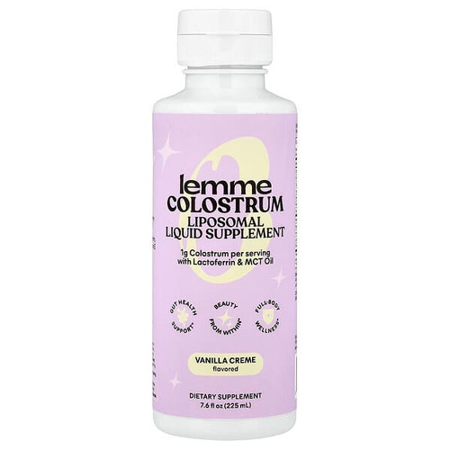 <img alt="Lemme, Colostrum, Liposomal Liquid Supplement, Vanilla Creme, 7.6 fl oz (225 ml)" title="Lemme, Colostrum, Liposomal Liquid Supplement, Vanilla Creme, 7.6 fl oz (225 ml),850075104222"