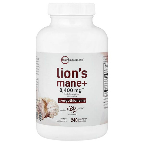 <img alt="Micro Ingredients, Lions Mane + L-Ergothioneine, 240 Vegetarian Capsules" title="Micro Ingredients, Lions Mane + L-Ergothioneine, 240 Vegetarian Capsules,850056167581"