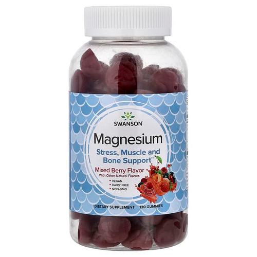 <img alt="Swanson, Magnesium Gummies, Mixed Berry, 120 Gummies (100 mg per Gummy)" title="Swanson, Magnesium Gummies, Mixed Berry, 120 Gummies (100 mg per Gummy),087614119540"