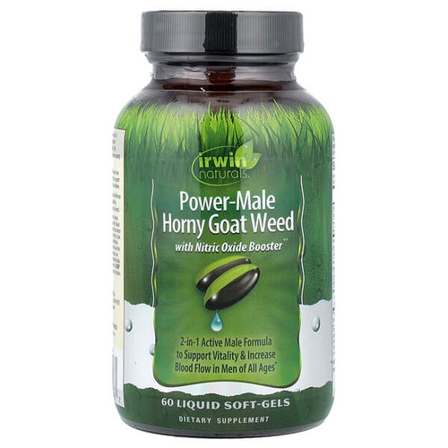 <img alt="Irwin Naturals, Power-Male Horny Goat Weed, With Nitric Oxide Booster, 60 Liquid Soft-Gels" title="Irwin Naturals, Power-Male Horny Goat Weed, With Nitric Oxide Booster, 60 Liquid Soft-Gels,840081405987"