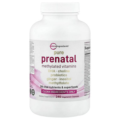 <img alt="Micro Ingredients, Pure Prenatal Methylated Vitamins, 240 Vegetarian Capsules" title="Micro Ingredients, Pure Prenatal Methylated Vitamins, 240 Vegetarian Capsules,850074438540"