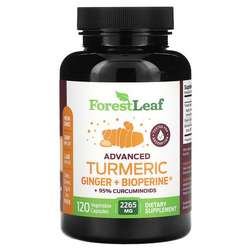 <img alt="Forest Leaf, Advanced Turmeric Ginger + Bioperine, 120 Vegetable Capsules" title="Forest Leaf, Advanced Turmeric Ginger + Bioperine, 120 Vegetable Capsules,197644868384"